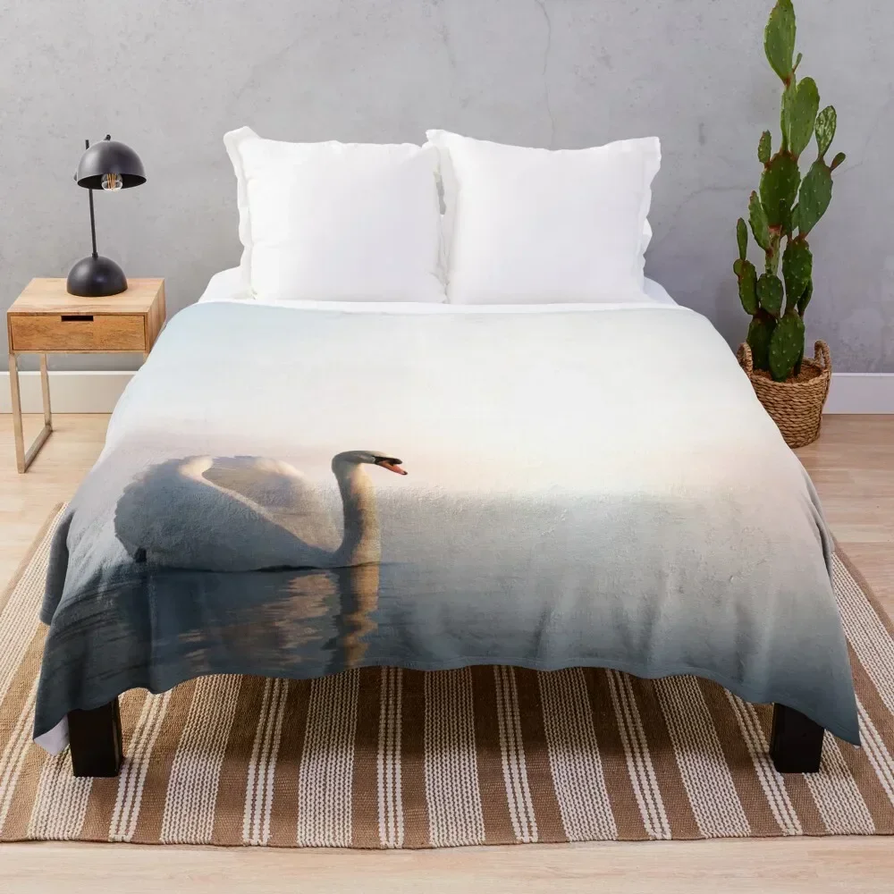 

Swan Sunrise Throw Blanket Designers Decorative Sofas Blankets