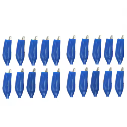20 Pcs Crocodile type Clip 28MM Black Red Blue Black Yellow Soft Plastic Coated Testing Probe Mini Alligator Test Clips - Image 11