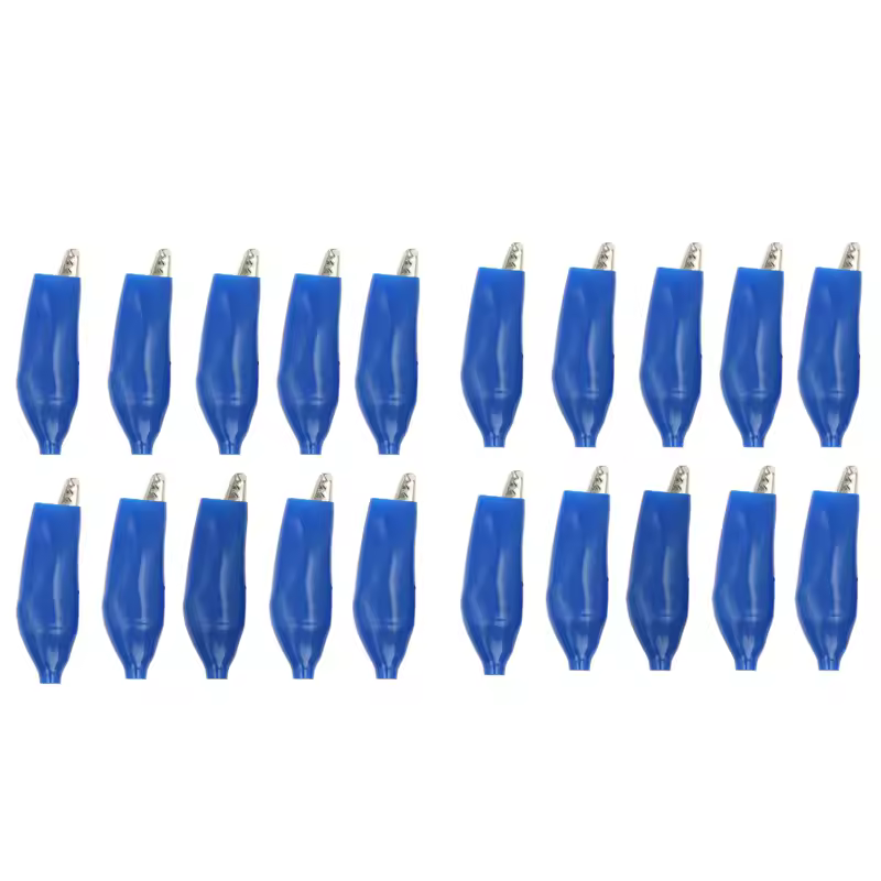 20 Pcs Crocodile type Clip 28MM Black Red Blue Black Yellow Soft Plastic Coated Testing Probe Mini Alligator Test Clips - Image 11