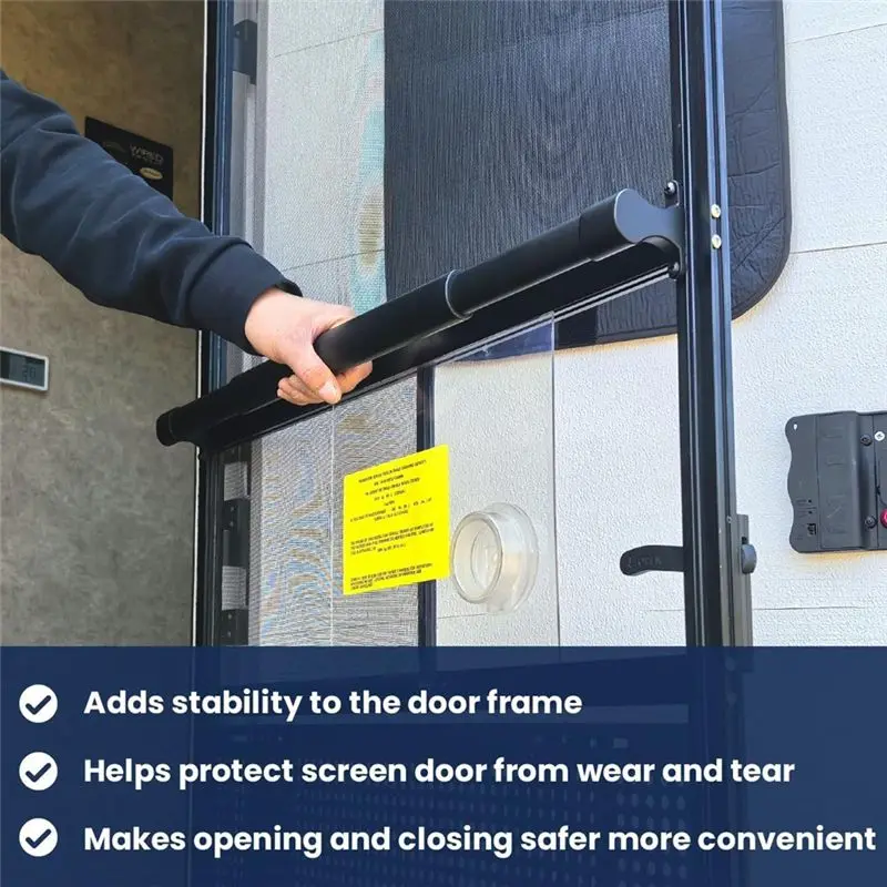 A99F-For RV Screen Door Handle Grab Bar, Adjustable,Aluminum For RV Entry Crossbar, Universal Fit 21.6