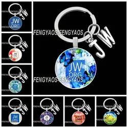 New Classic JW.Org Keychain Pendant Fashion Art Glass Cabochon Keychains Car Bag Trinket Gift