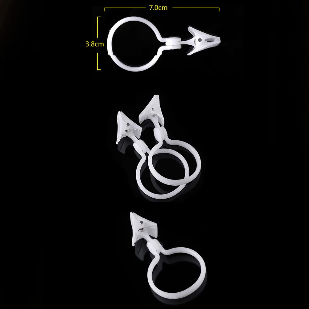 30 Uds Clips para cortina de baño 12X6Cm sujetadores redondos de plástico para ducha baño cortinas de privacidad colgador de cortina cierre de gancho
