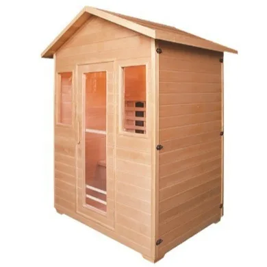 Solid Wood Material Outdoor Far Infrared Dry Steam Room IR Sauna for 3 People with European Design and Leisure Facilities
