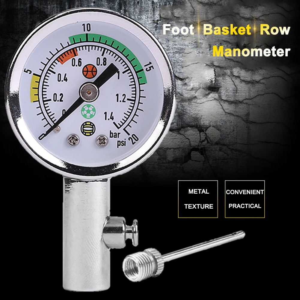 Basketball Barometers Portable Soccer Ball Pressure Gauge with Air Release Valve Quick Inflatable Sport Measuring Instruments