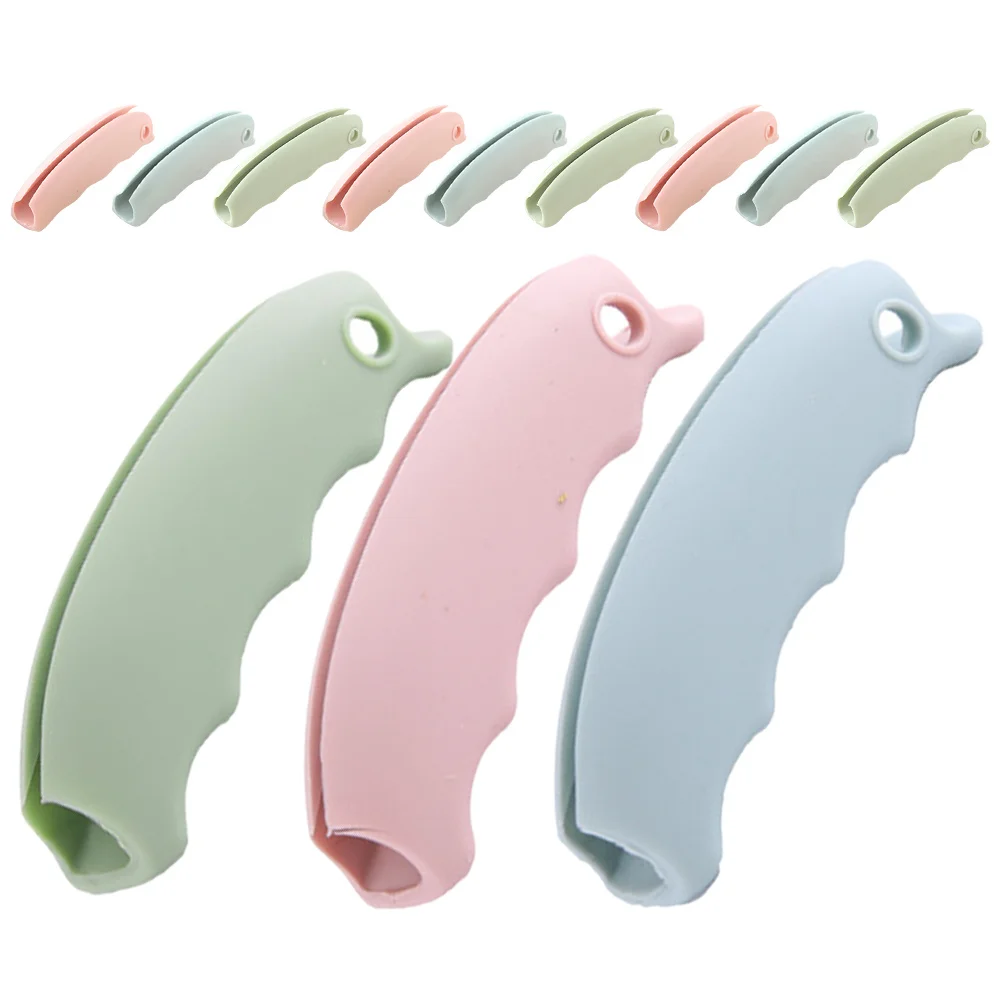 

12 шт., силиконовые сумки для продуктов, ручки, сверхмощная переноска для покупок, инструмент для овощного рынка, экономичная ручка, портативный держатель, сумка для риса