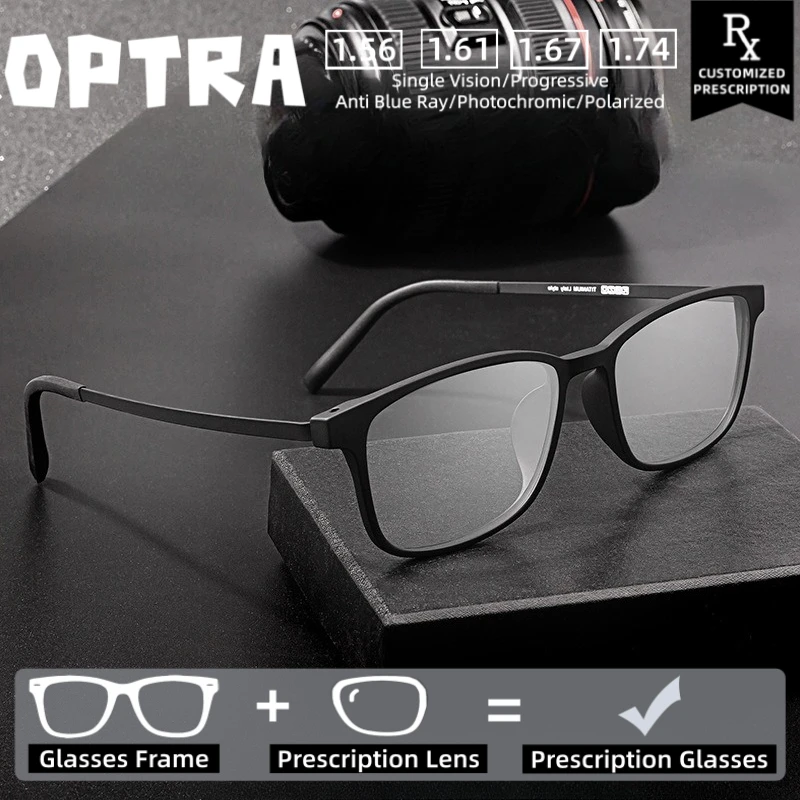

OPTRA Outdoor Activity Ultralight Photochromic Myopia Eyeglasses Anti Blue Ray Glasses Men Custom Prescription Optical Eyewear
