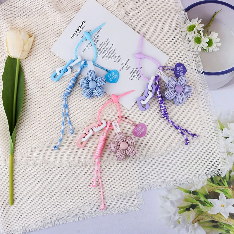 Cute Flower Keychain Pendant Earphone Camera Chain Sweet Versatile Keychain Fashion Backpack Decoration Accessories Gifts image 2