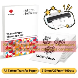 M08F Portable A4 Thermal Printer Quickly Dry Thermal Paper Fold Continuous A4 Paper 4-lay  Tattoo Paper M08F Bluetooth Printer