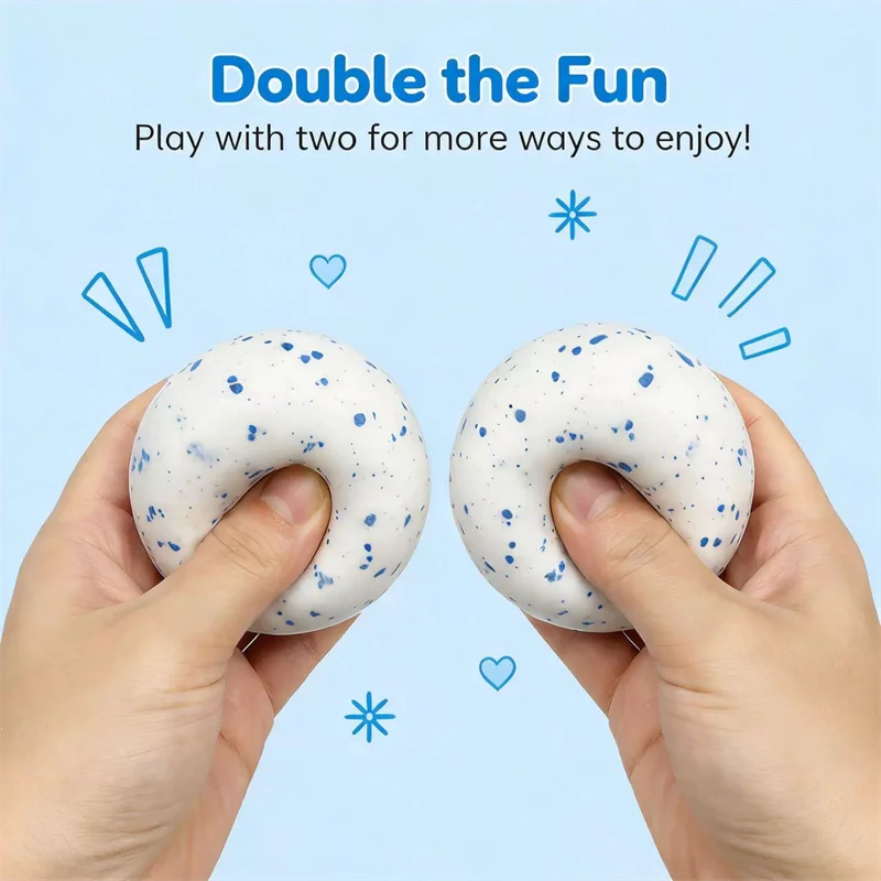 Needoh Snow Dotted TPR Flour Filled Stress Ball Fast Rebound ASMR Anxiety Relief Fidget Vent Ball For Adults High Stress Workers view 4