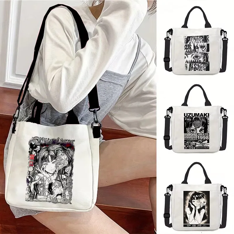 

Японская манга Junji Ito Cat Холст Сумка на плечо Студенческий стиль Женщины Мужчины Аниме Junji Ito Cat Сумка через плечо Мультяшная сумка для девочек