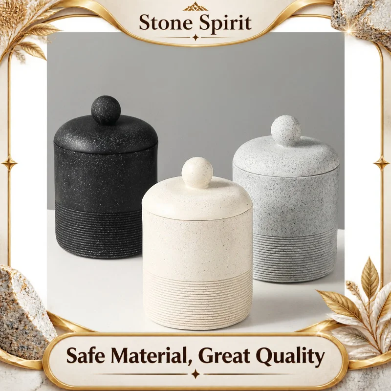 Wabi-Sabi Style Ceramic Dental Floss Box 10.5cm, Elegant Toothpick Cotton Swab Holder, Desk Organizer, Modern Home Office Decor