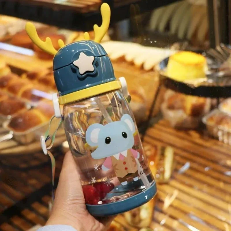 600ML Feeding Kids Toddler Newborn Baby Drink Cups Water Bottles Kids Drinking Sippy A Cup Infantil Drinker Copo with Cup Strap