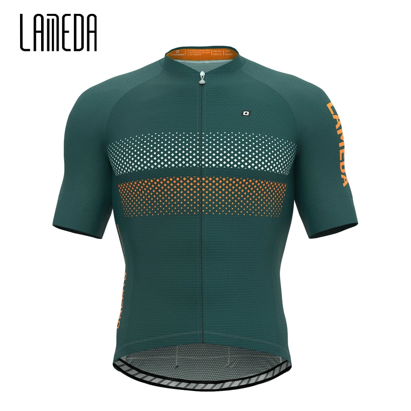 LAMEDA Pro Men's Cycling Jersey Breathable Lightweight Short Sleeve Jersey Road Biking T-Shirts Clothes Full Zipper with Pockets