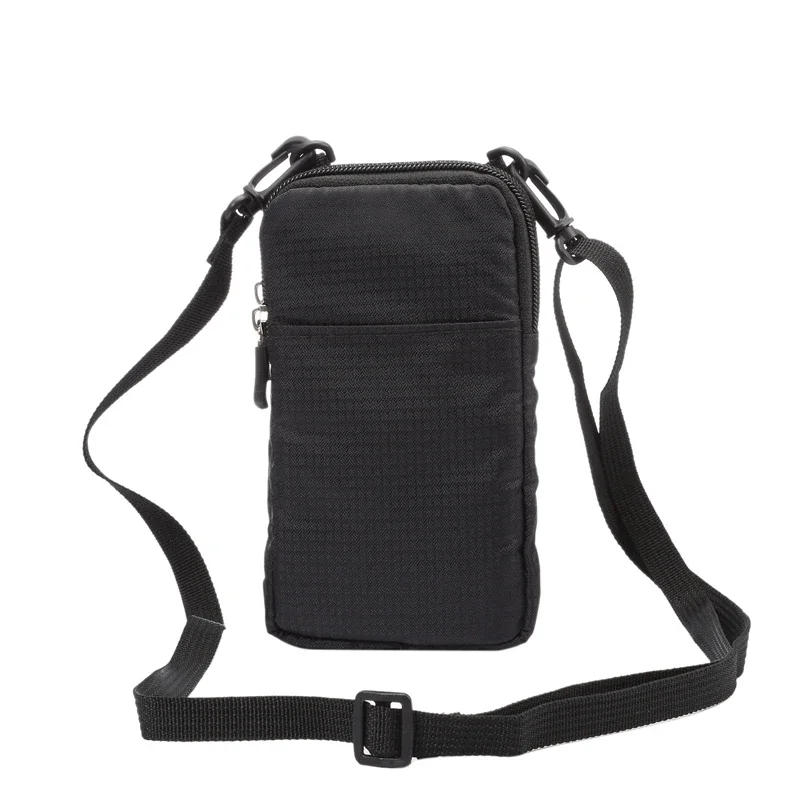 6.0-6.9 Polegada universal homem saco de telefone esporte dupla camada zíper saco carteira caso cinto clipe mensageiro bolsa menina bolsa de ombro capa