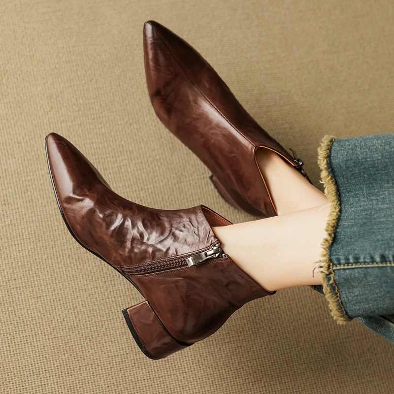 2027 New Winter Genuine Leathe - Women'S Shoes Chelsea ulasan dan harga