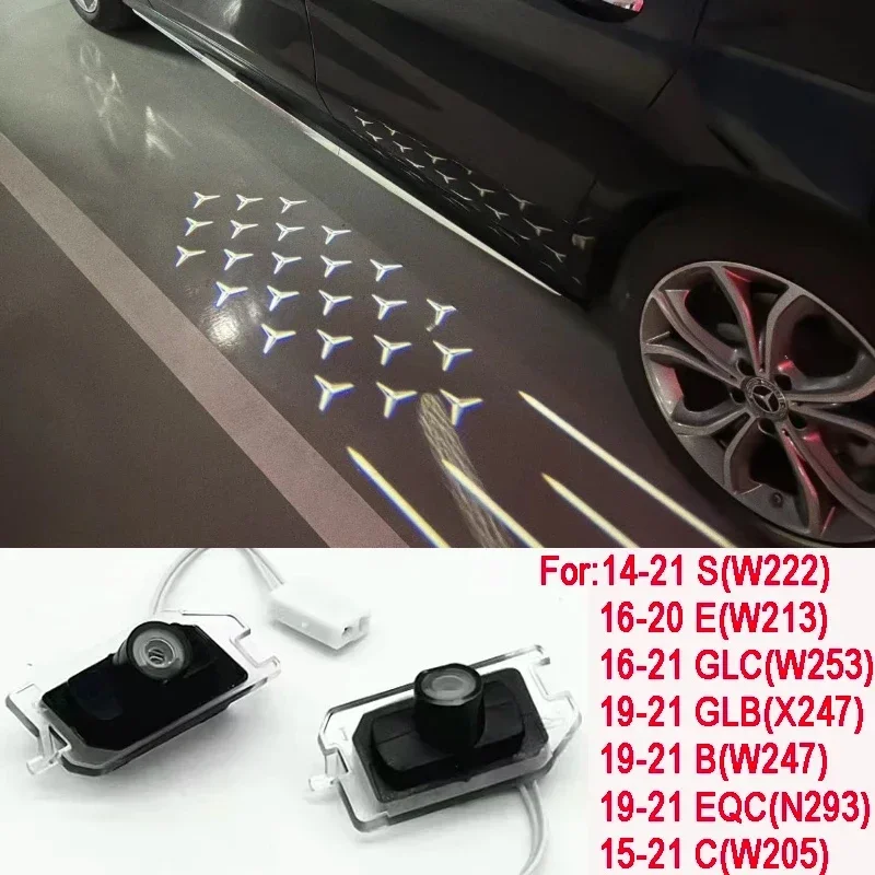 Auto Carpet Lamp Meteor glimpses Car Decor For Mercedes-Benz C Class W205 E Class W213 GT Welcome Door Rearview Mirror Light