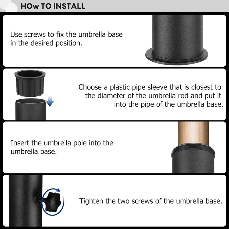 Umbrella Stand Tube Outdoor,Outside Stone Umbrella Tube Base,Table Umbrella Tube Bracket,DIY Umbrella Tube Mount