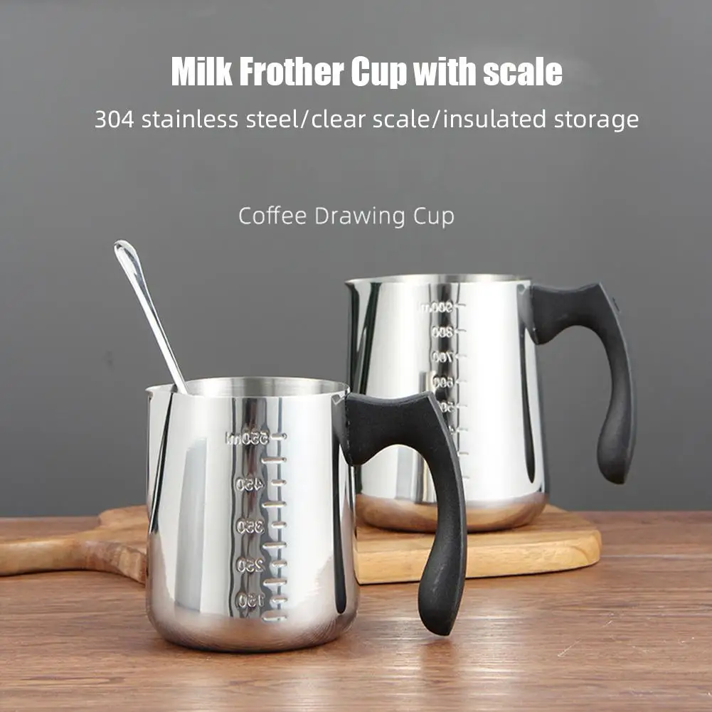 YOUZI Milk Frother Cup 304 Stainless Steel Milk Frothing Pitcher Milk Coffee Cappuccino Latte Art Espresso Machine Accessories