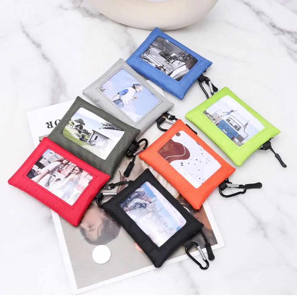 Monedero de tela de buey de estilo coreano Simple, billetera de Color sólido, bolsa de artículos pequeños, bolsa de tarjetas con cremallera, bolsa de almacenamiento de tarjetas de viaje