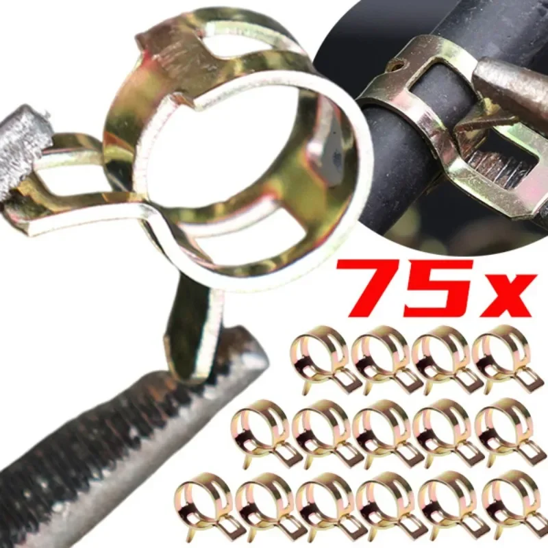 75Pcs for Choose Fuel Spring Clip Vacuum Silicon Hose Clamp Auto Spring Clip Fuel Oil Water Tube Car Clamp 6mm/7mm/8mm/9mm/10mm