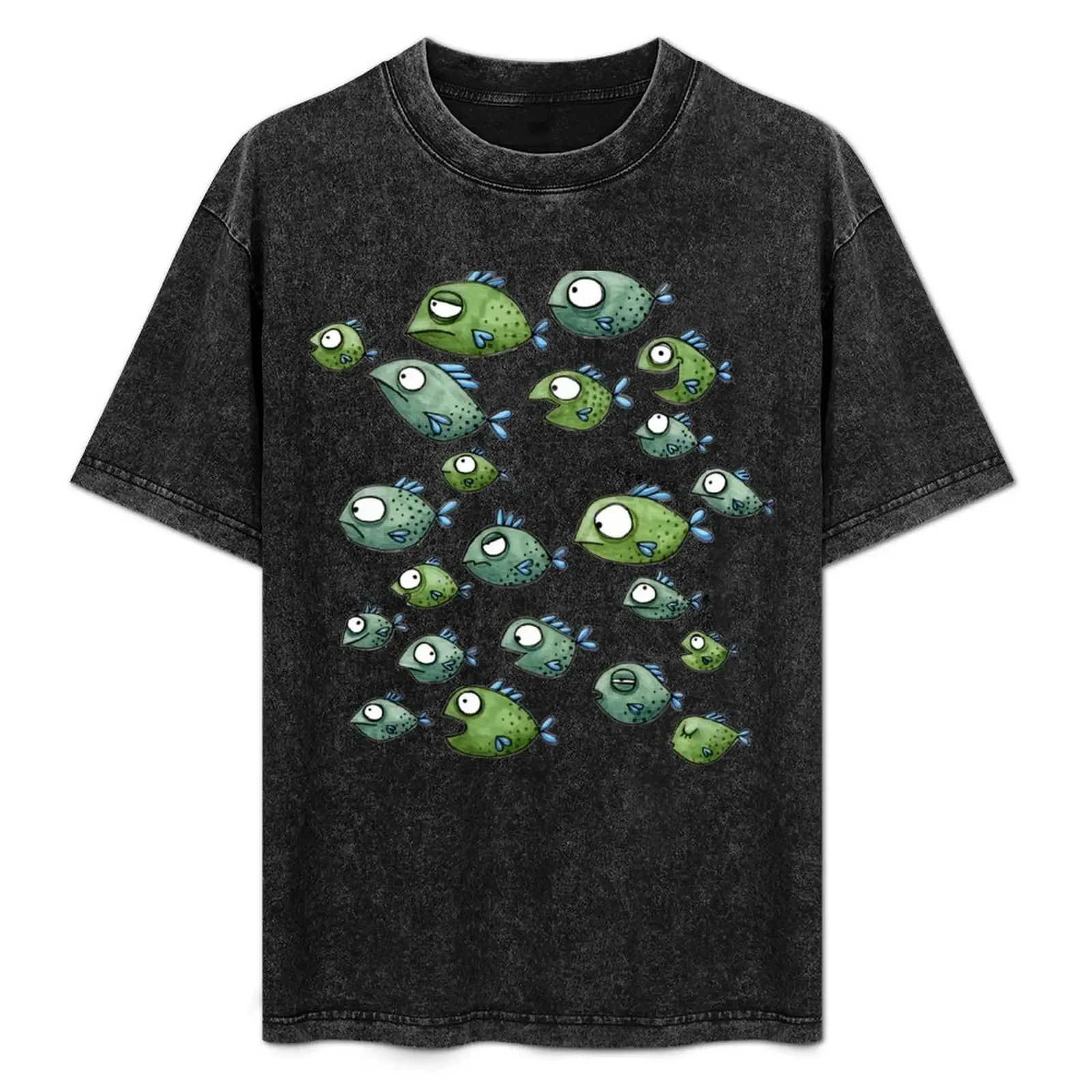 

Fish swarm - fish - swarm fish T-Shirt Soft Cotton Print T-Shirt