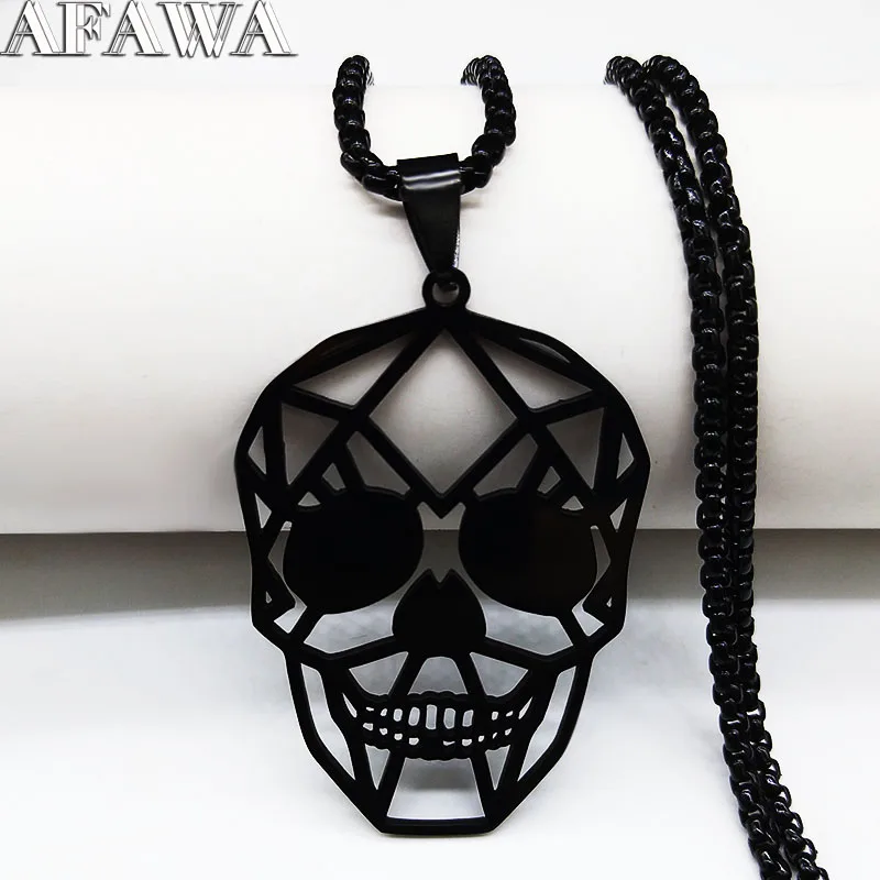 

Goth Cool Skull Neck Pendant Stainless Steel Chain Necklace Hip Hop Rock Necklaces Jewelry acero inoxidable joyeria N3023S02
