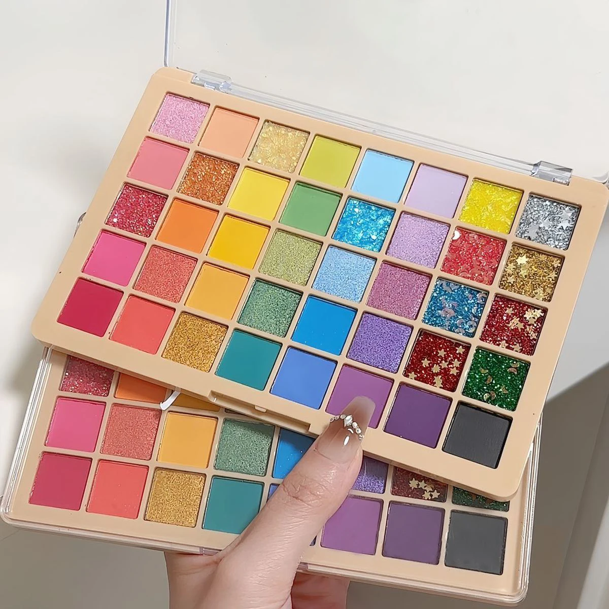 Colored eyeshadow set, 40 colors, music festival performance stage, matte and pearlescent, green, blue, pink, Mother's Day gift