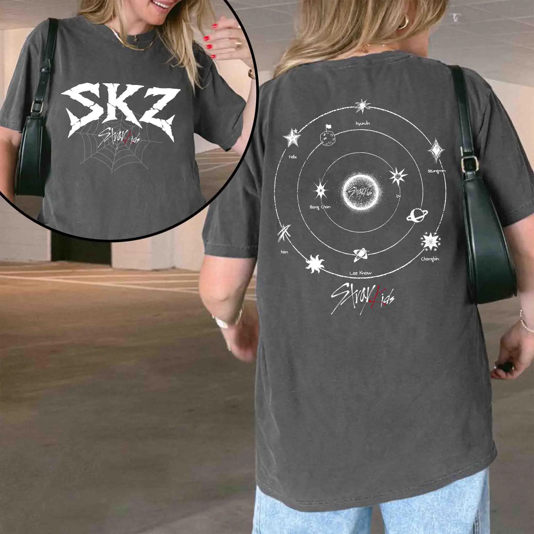 Stray Kids Do It World Tour Fans T-Shirt für Männer und Frauen, Sommer-Baumwollkleidung, modisches Rundhals-Kurzarmshirt, Streetwear