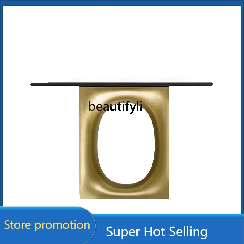 

a485 Italian simple fiberglass marble countertop entrance table modern Chinese living room end view table