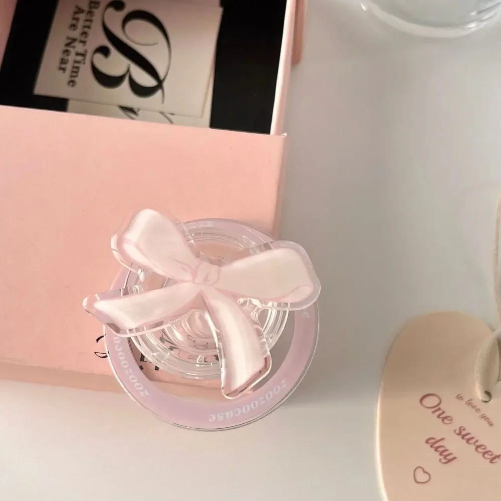 الكورية لطيف الوردي الشريط القوس موضوع Magsafe حامل مغناطيسي قبضة توك Griptok حامل هاتف دعم آيفون 17 الذكية توك قوس #2