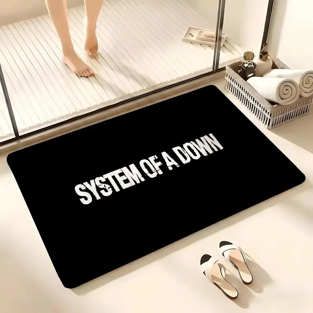 S-System Of A Down Floor Mat Flannel Rug Non Slip Absorbent Soft Washable For Entryway Hallway Bathroom Kitchen Decor