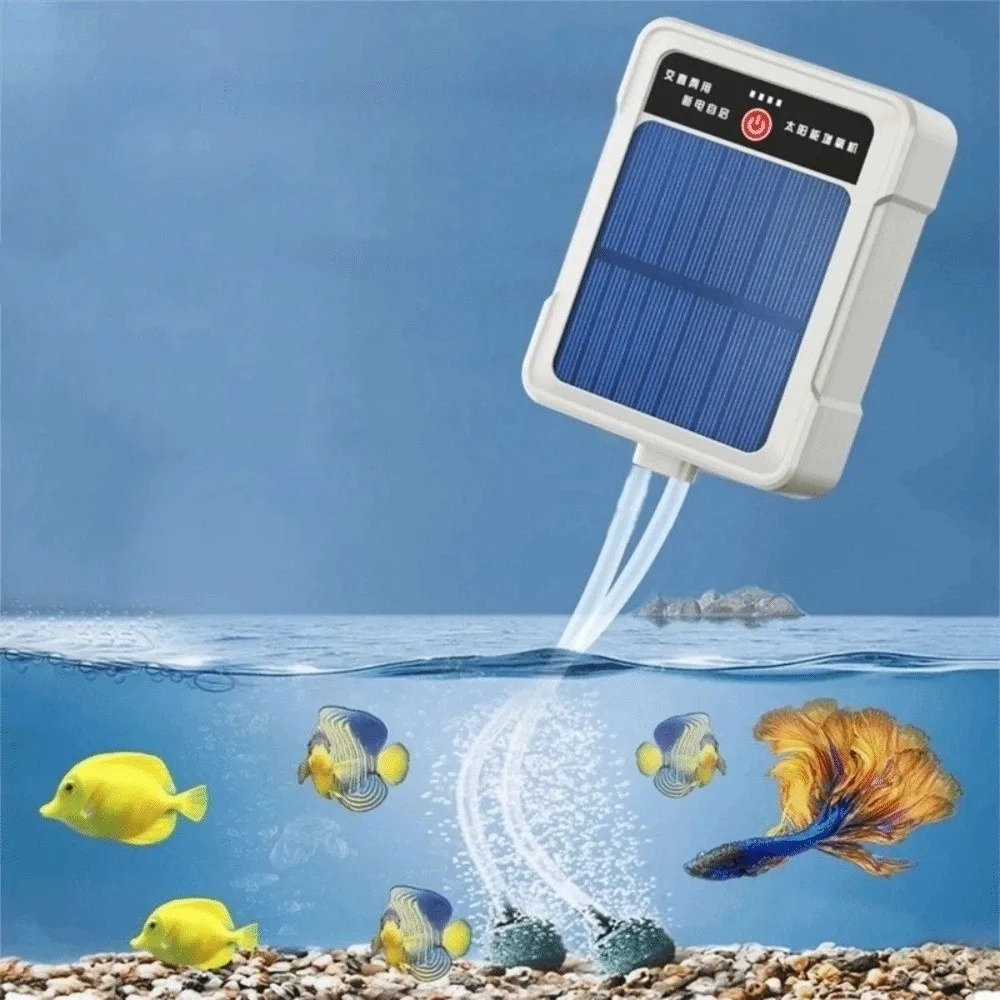 New Model Portable Fish Oxygen Cabinet Pump USB Solar Cell Oxygen Pump Oxygen Compressor Aquarium