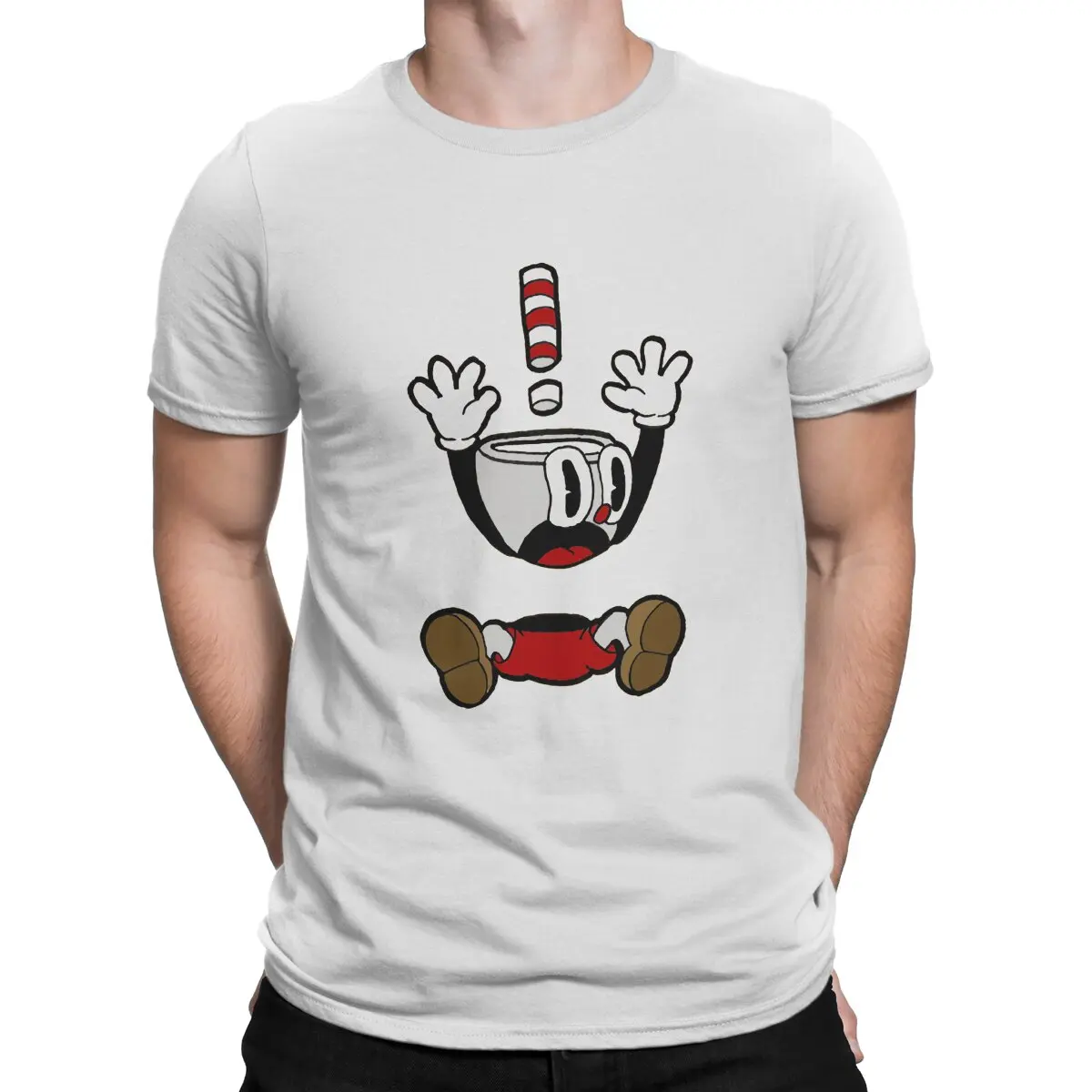 Cuphead MS chalice เสื้อยืดผู้ชาย, เสื้อยืดฮาราจูกุแนวฮิปสเตอร์