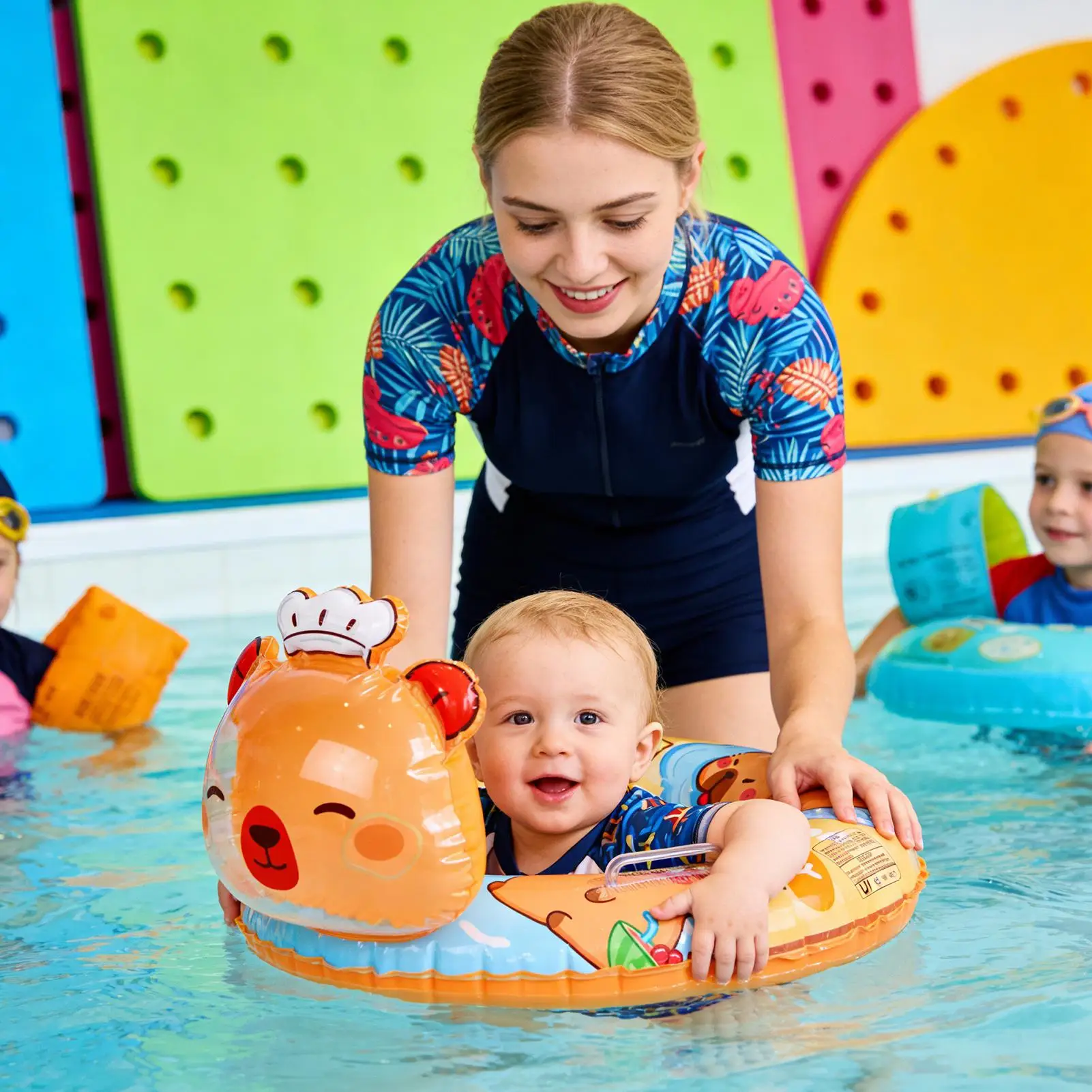 

Kids Float Inflatable Ring With Cartoon Capybara Design Cute Kids Float For Pool For Bath Beach Tub Shower Summer Outdoor Play