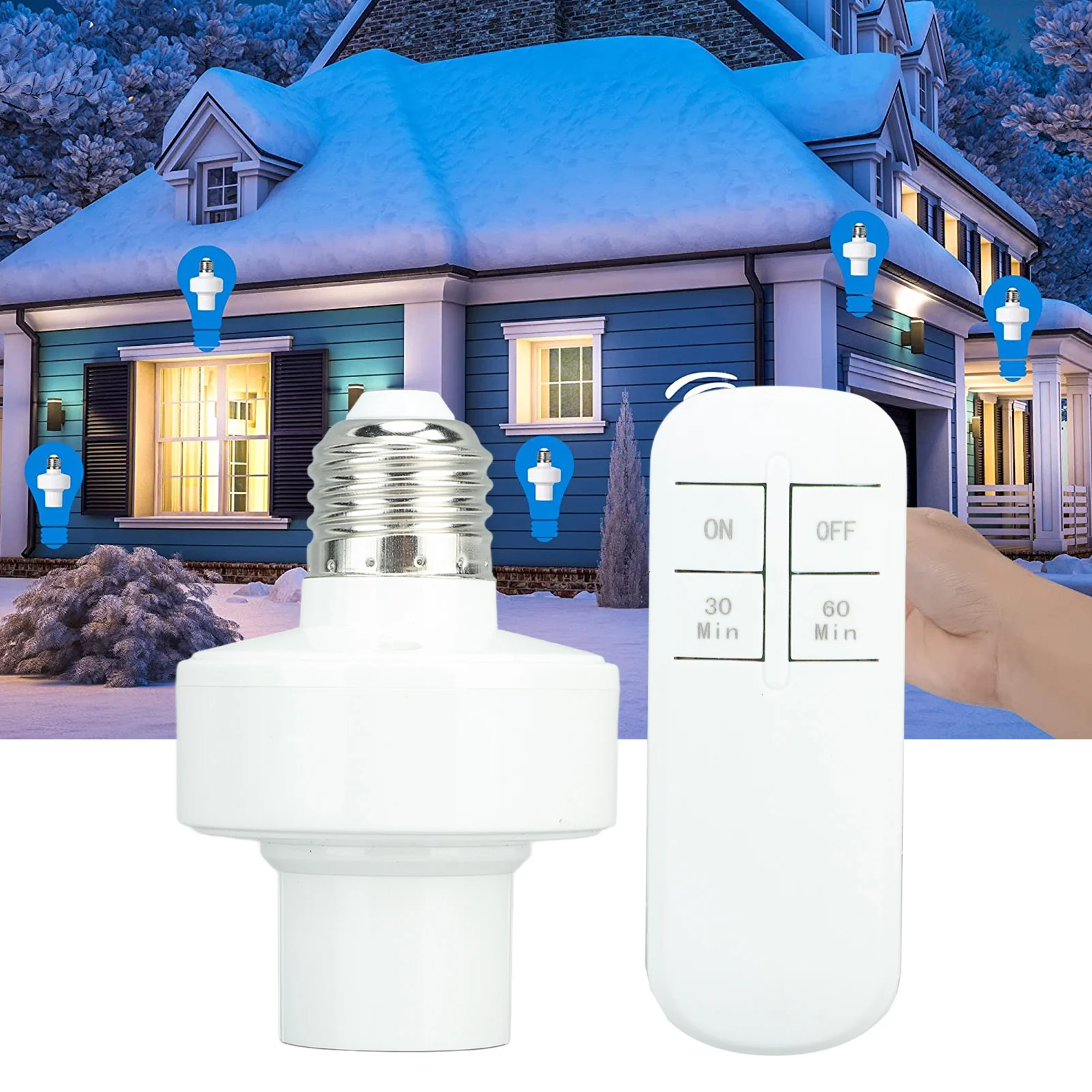 Remote Control Light Bulb Socket Wireless Remote Light Bulb Socket with Remote Control for E27 Bulb Base Wireless Lamp Socket