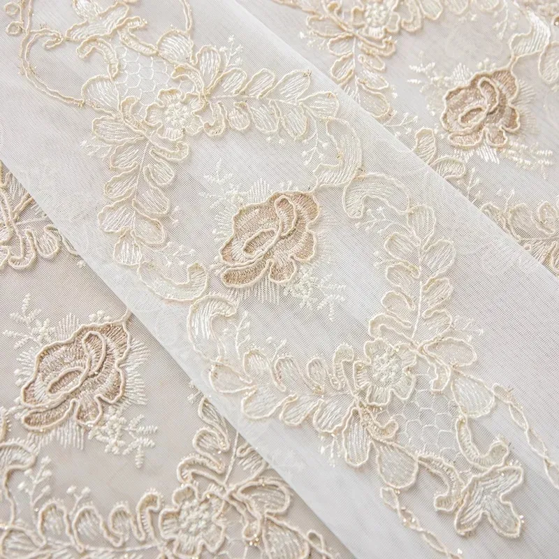 

1PC Embroidered White Screen Screen Living Room Bedroom French Window Partition Curtain Finished French Window