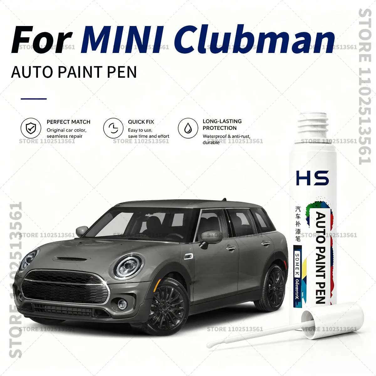 

For MINI Clubman Touch Up Paint Pen – Restore Car Paint & Remove Scratches Islandd Blue Melting Silver Nanug White Coral Red
