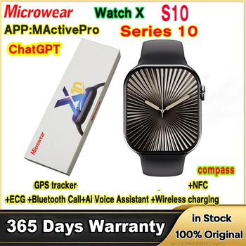 남성용 스마트 워치 시리즈 10 마이크로웨어 워치 X 10 스마트 워치, S10 NFC 다이나믹 아일랜드, 제스처 응답, ChatGPT 나침반, GPS 트래커, 48mm