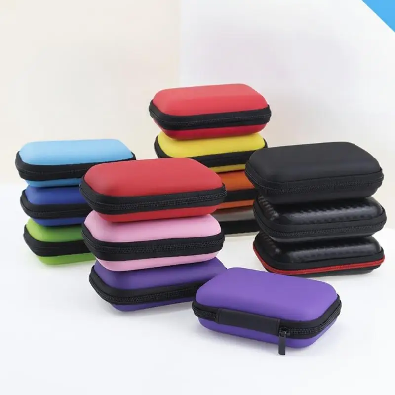 Portable Mini Hard Shell Tech Organizer Bag EVA Shockproof Case for Earbuds Chargers Flash Drives Business Commute