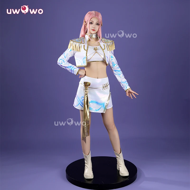 

UWOWO Mira Cosplay Collab Series: Kpop Huntrix Mira White Holographic Performance Cosplay Costume XS-3XL Halloween Costume