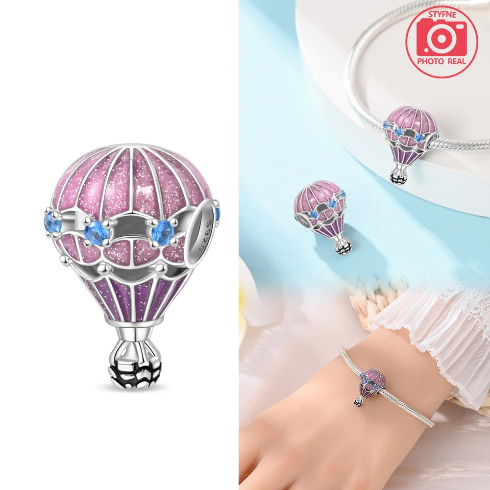 Charms Plata Romantic Hot Air Balloon Beads Silver Colors For Charms Silver Colors Original Bracelet for Jewelry Making