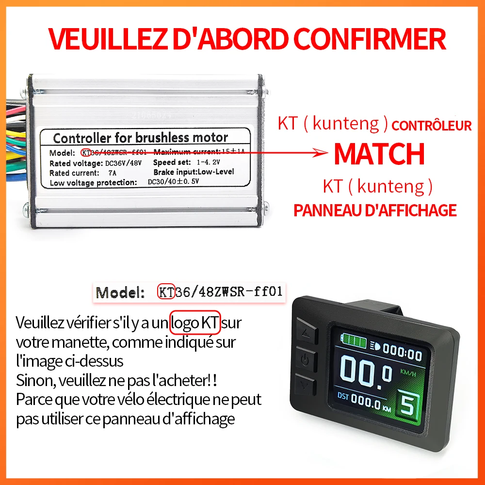 Écran LCD S900 36V/48V Pour Vélo Électrique – Affichage Multifonction, Compteur, Batterie, Protocole 2