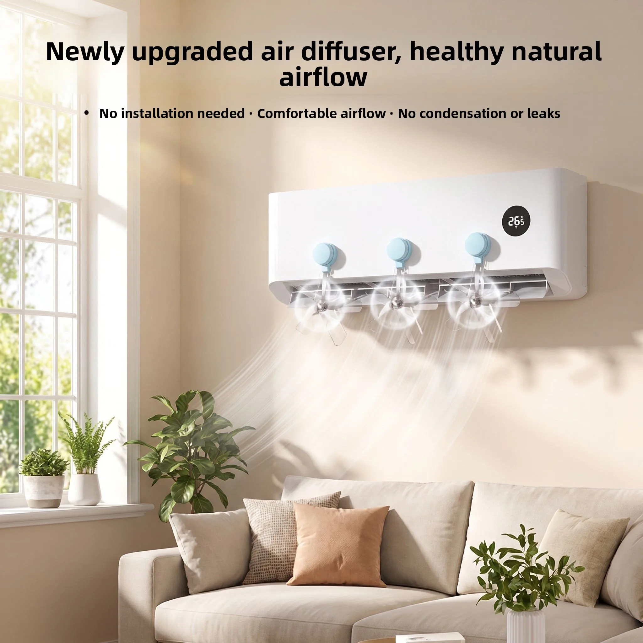 

Wall-Mounted Suction Cup Air Conditioner Wind Deflector Universal Anti-Direct Blow Cooling Air Outlet Wind Guiding Device