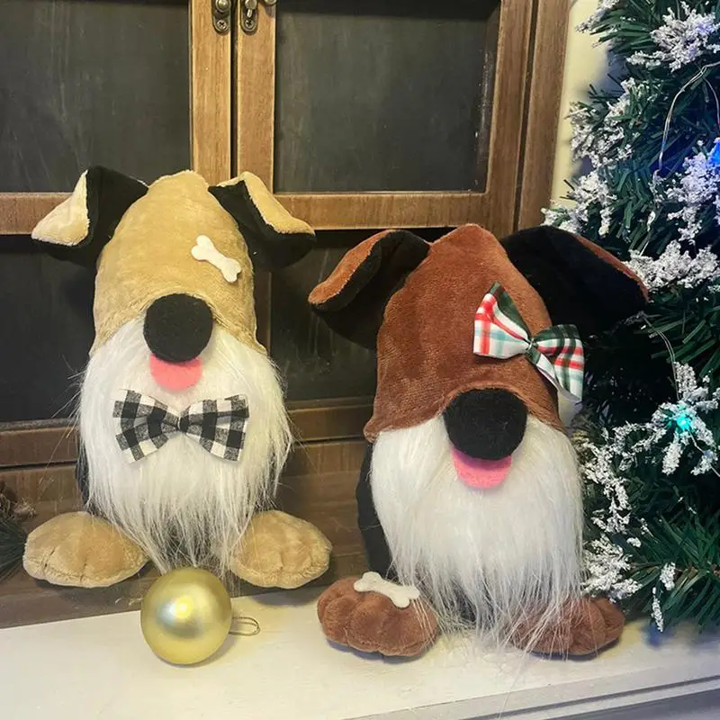 Dog Doll Gnomes Puppy Doll Christmas Gnomes Tiered Tray Decor Dog Gnome Collectible Figurines Pet Toys Cartoon Doll Swedish