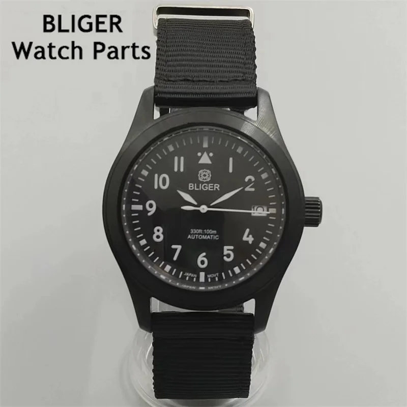 

BLIGER 36mm/39mm sterile watch NH35 movement case sapphire glass stainless steel watch case nylon strapcase