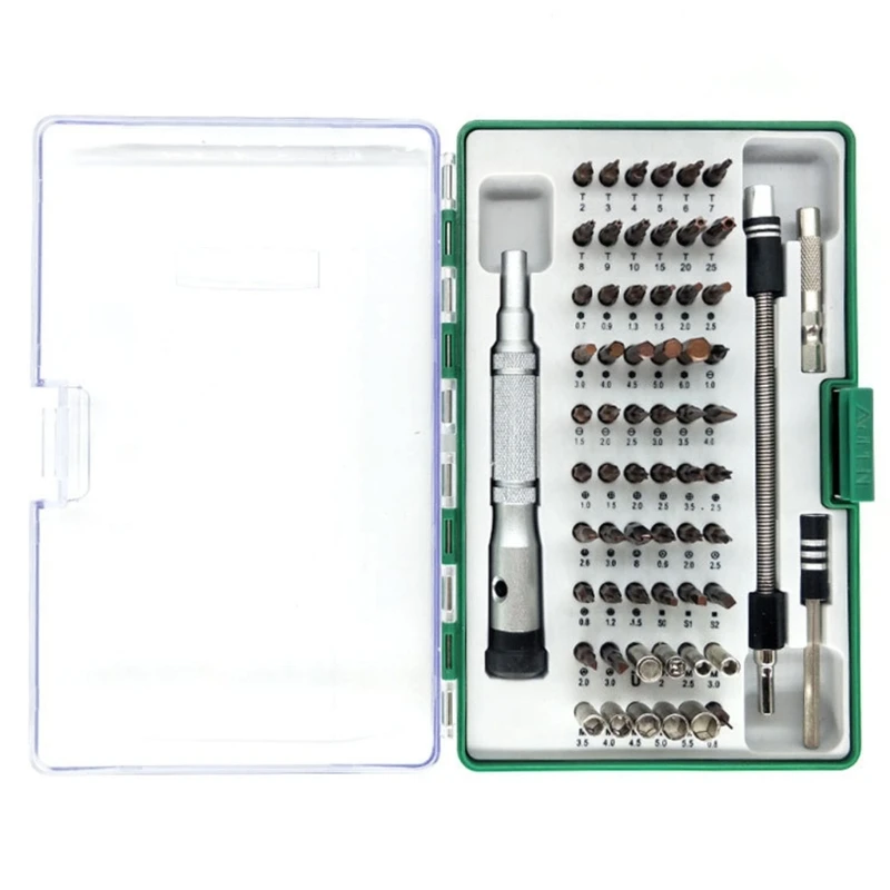 

Screwdriver with 64pcs High Hardness Alloy Steel Bit, Tip Hand Tool Suitable for Professional DIYer Repairs