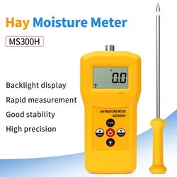 MS300H Portable Hay Moisture Meter for Cereal Straw Bran Forage Grass Leymus Chinensis Testing Fibre 0-80% Water Content Test