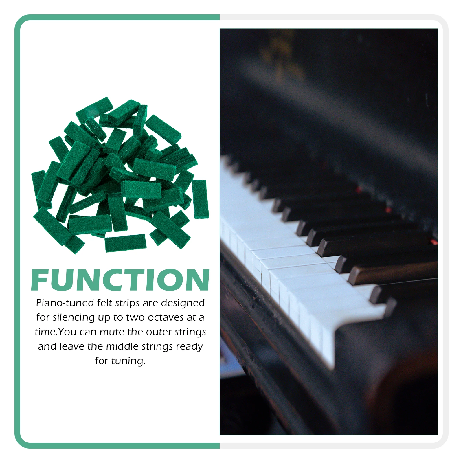 

50 Pcs Piano Tuning Felt Strips Mute Tool for Two Octaves Repair Kit Accessories Keyboard Instrument Supplies Piano Maintenance