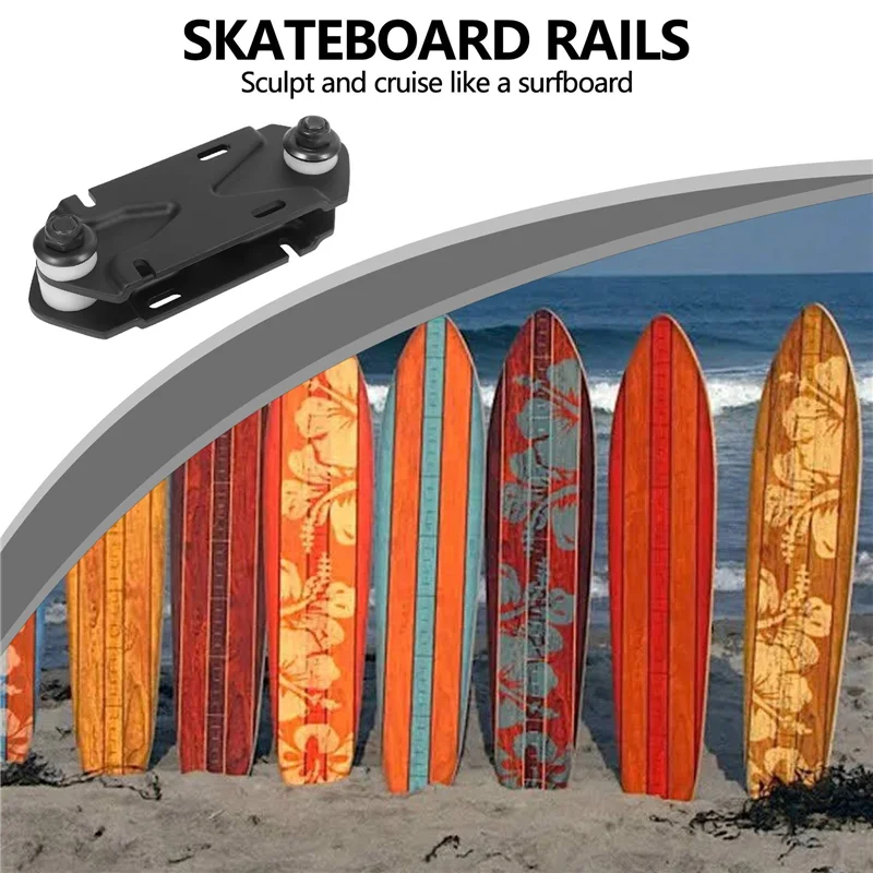 Waterborne Rail Adapter Surfskate Truck Fits Any Board - & Like a Surfboard,Rail Adapter,Black