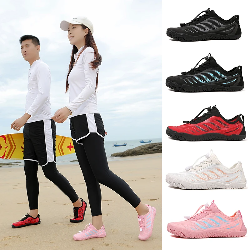 Summer Women Wading Shoes Men's Barefoot Beach Shoes Cross-Country Stream Shoes Quick Dry Wading Shoes Fitness Sports Shoes